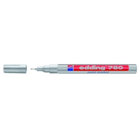 Extra fine & highly opaque labelling with the paint marker edding 780 Silver color